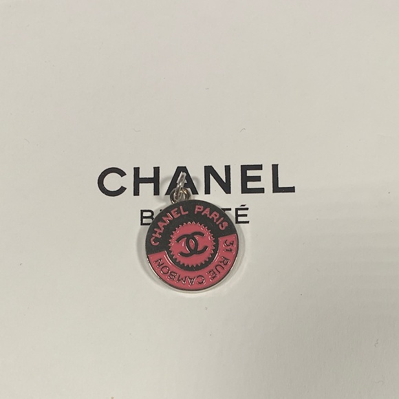 Beautiful Upcycled Chanel pink and silver charm - Picture 1 of 5
